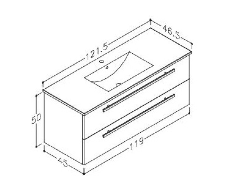 RB SERENA Шкафчик под умывальник 121cm, 14113801