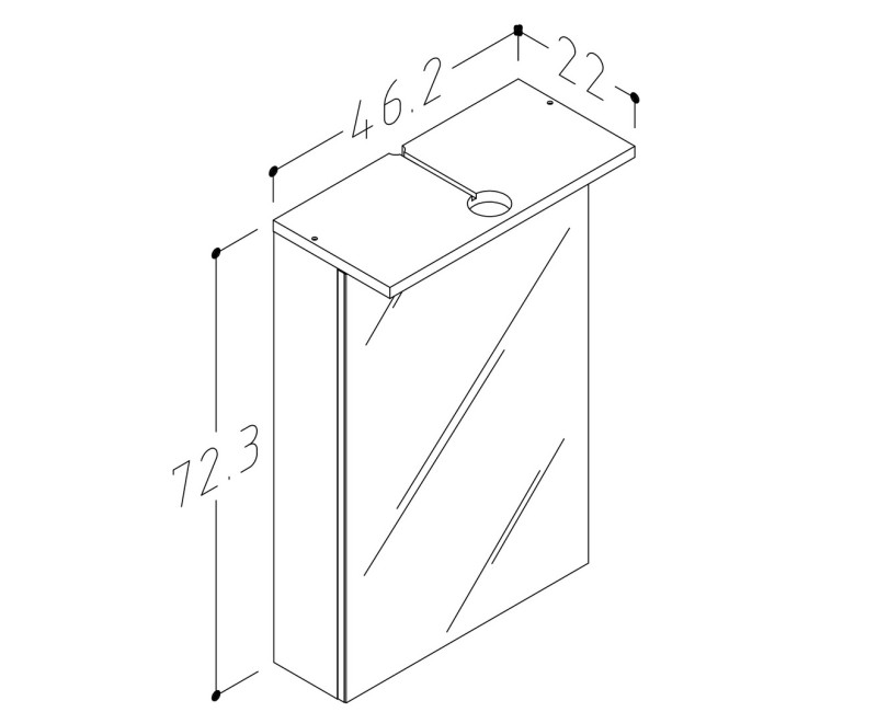RB SIKO Vannas istabas spoguļskapītis 46 cm RV46S