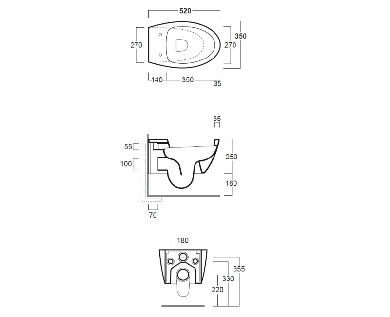 Simas LFT Spazio Rimless Подвесной WC унитаз c крышкой, LFT18