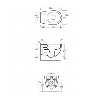 Simas Vignoni Rimless Подвесной WC унитаз c крышкой, черный матовый VI18/F85/VI004