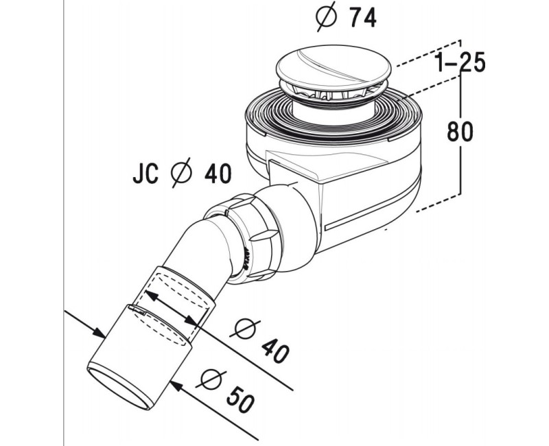 Radaway Сифон для поддонов D50 Turboflow TB50P