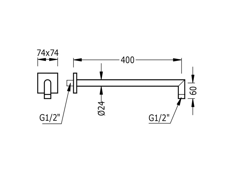 TRES Держатель для верхнего душа 40см, 06243201