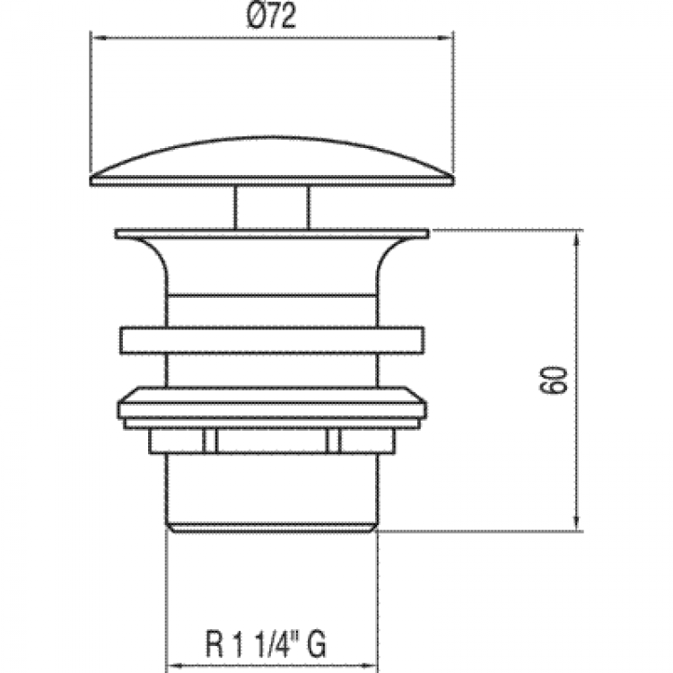 TRES Sifona izplūde 72mm, hroms,13424010 TRES Sifona izplūde 72mm, hroms,13424010
