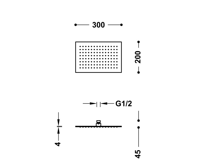 TRES INOX Antilime Верхний душ 30x30см, 134315007OR