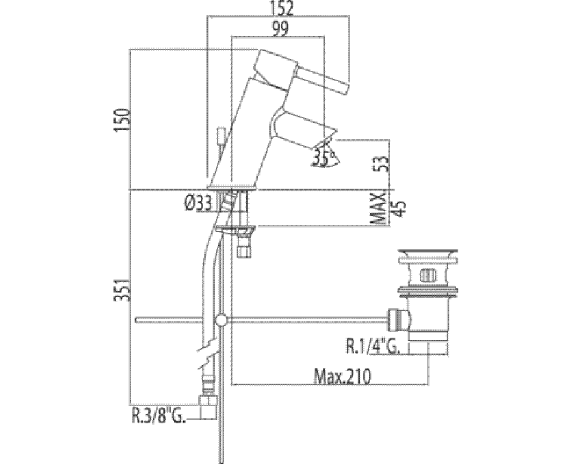 ALPLUS-TRES Izlietnes jaucējkrāns, hroms 20310301D