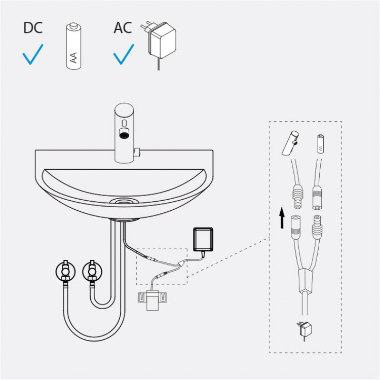 TRES ELECTRONIC Izlietnes jaucējkrāns 230/6V, 39210301 TRES ELECTRONIC Izlietnes jaucējkrāns 230/6V, 39210301