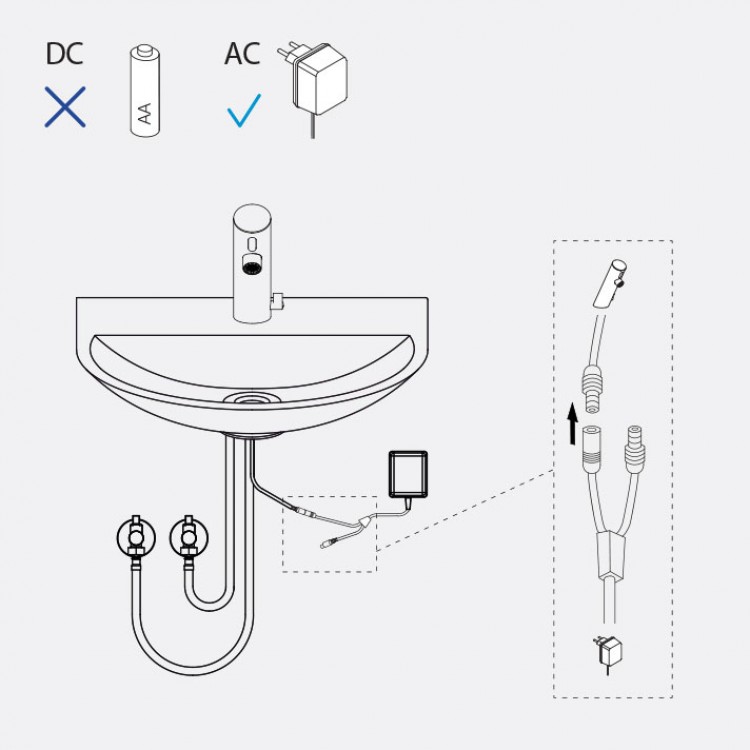 TRES ELECTRONIC Izlietnes jaucējkrāns 230/6V, 39210301 TRES ELECTRONIC Izlietnes jaucējkrāns 230/6V, 39210301