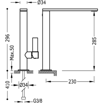 PROJECT-TRES Высокий смеситель для умывальника, 21140501