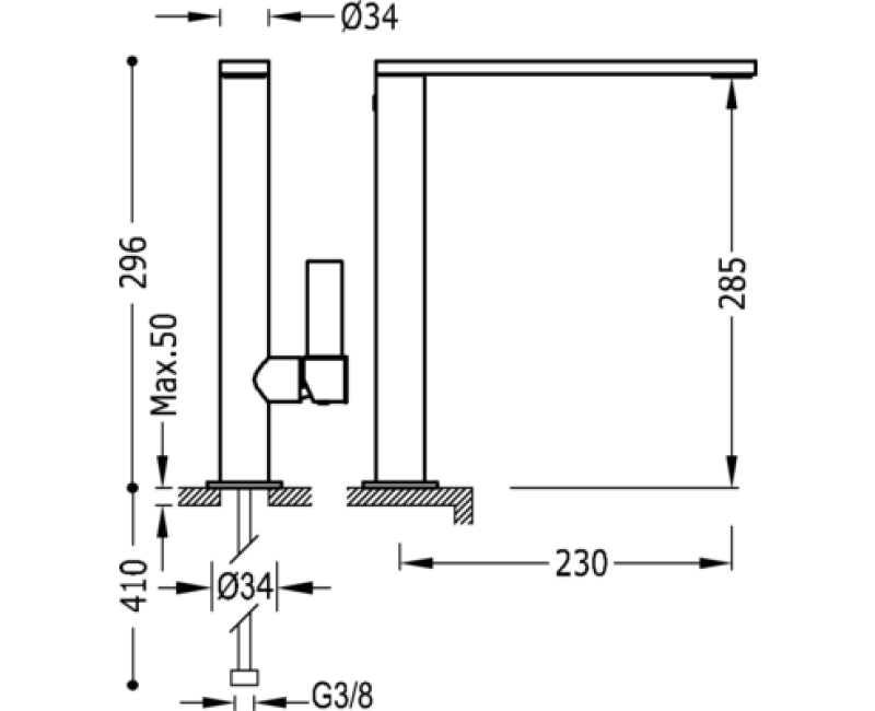 PROJECT-TRES Высокий смеситель для умывальника, 21140501