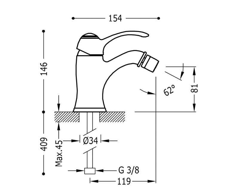 CLASIC-TRES Смеситель для биде, 24212001