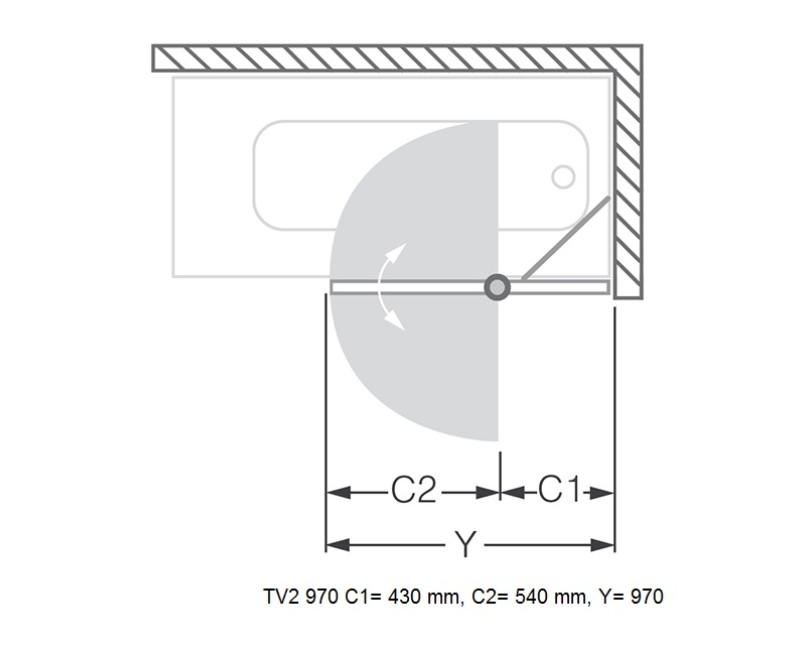 Roth Шторка на ванну TV2 97cm