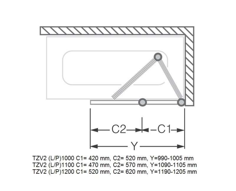Roth Vannas sieniņa TZV2 1000 L/P