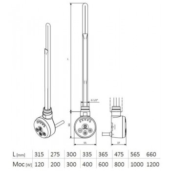 Электронагреватель Meg 1.0, 200W, золото