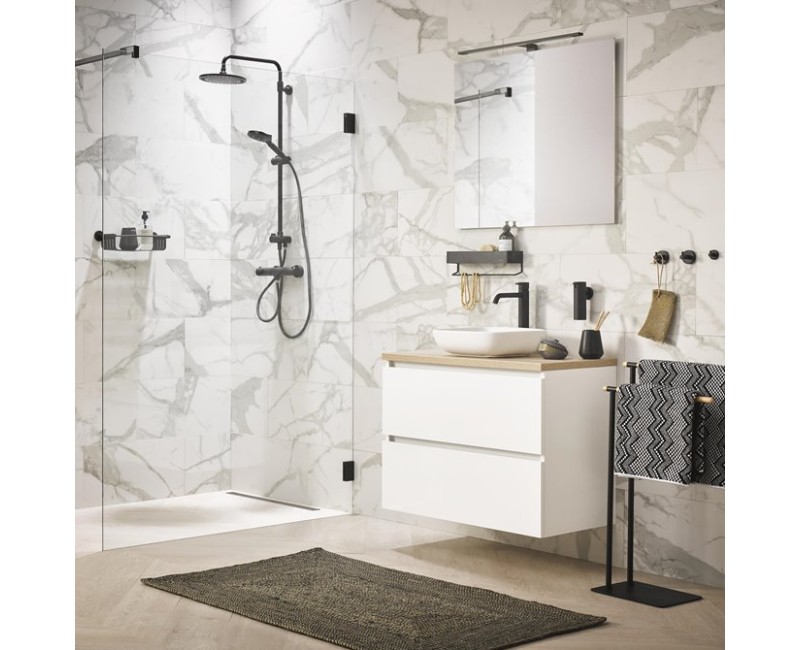 Tiger Boston Black Корзина для душа, чёрная