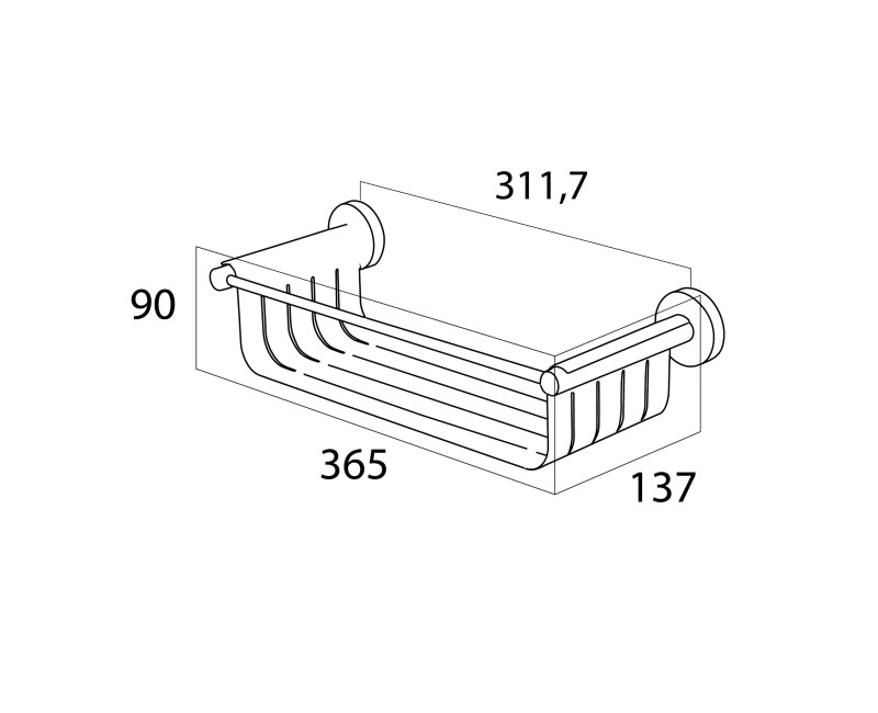 Tiger Boston Black Корзина для душа, чёрная