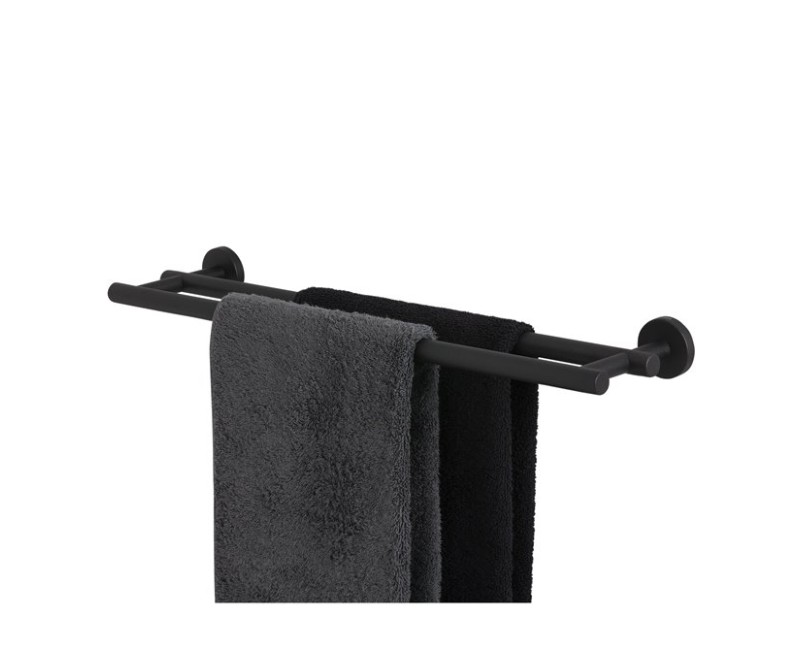 Tiger Boston Black Dubultais dvieļu turētājs, melns