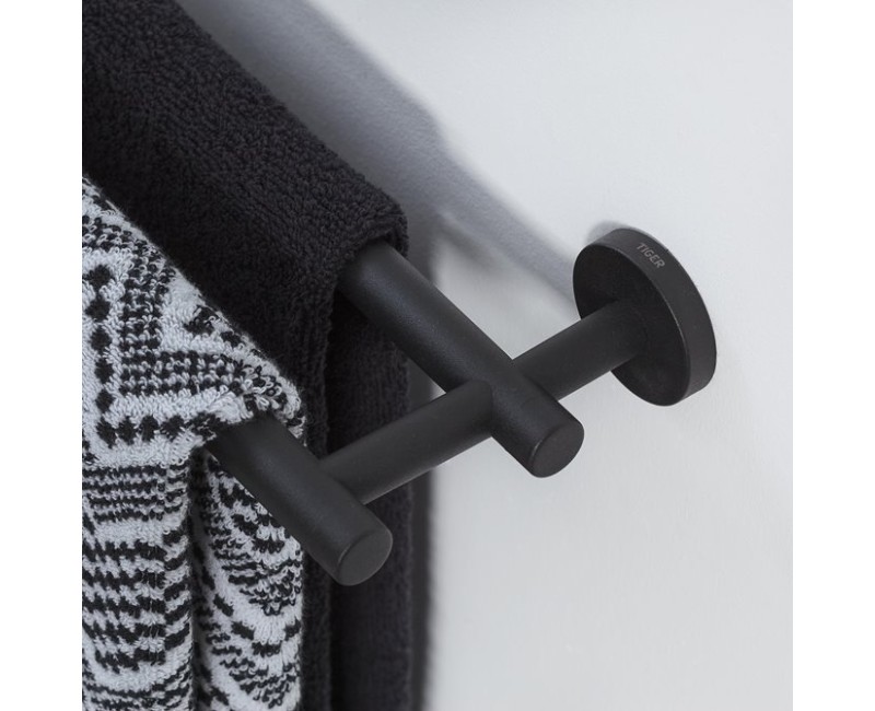 Tiger Boston Black Dubultais dvieļu turētājs, melns