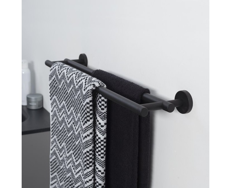 Tiger Boston Black Dubultais dvieļu turētājs, melns