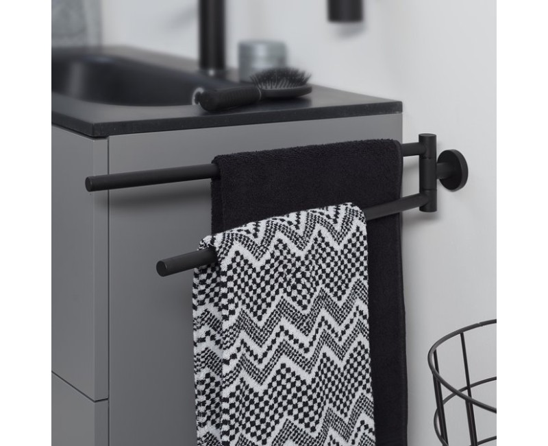 Tiger Boston Black Divzaru dvieļu turētājs, melns