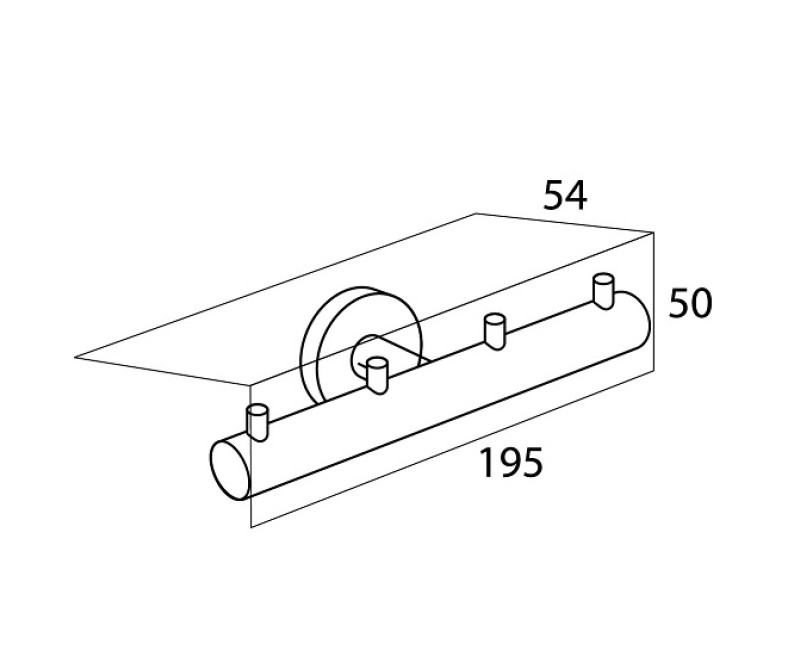 Tiger Boston Рейка с крючками, тертая нерж.сталь