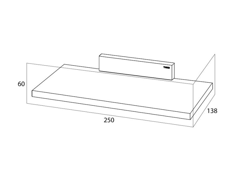 Tiger Safira Plaukts 25 cm, hroms/stikls