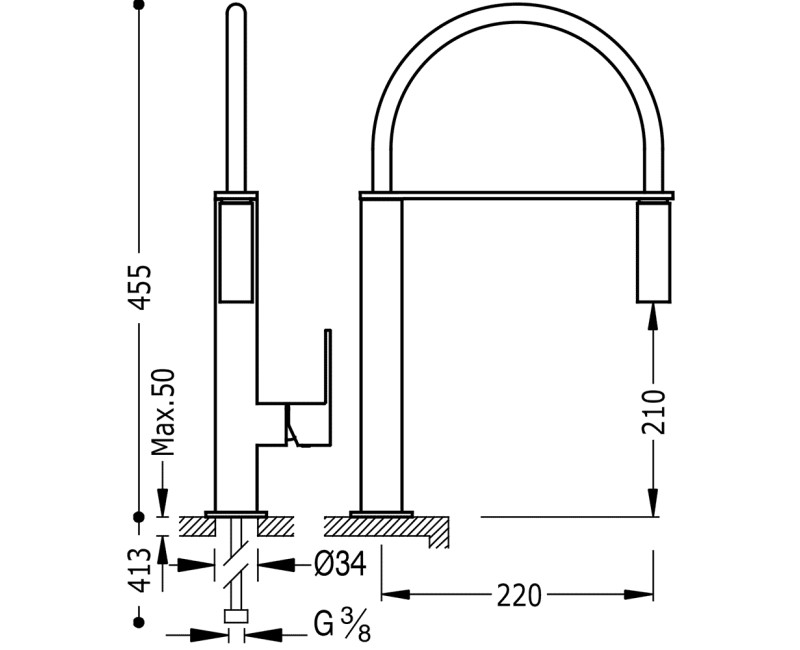 TRES Смеситель для кухни, 00648701AC