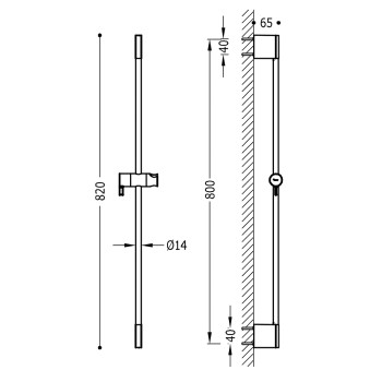 TRES Dušas stienis 800mm, 03463701