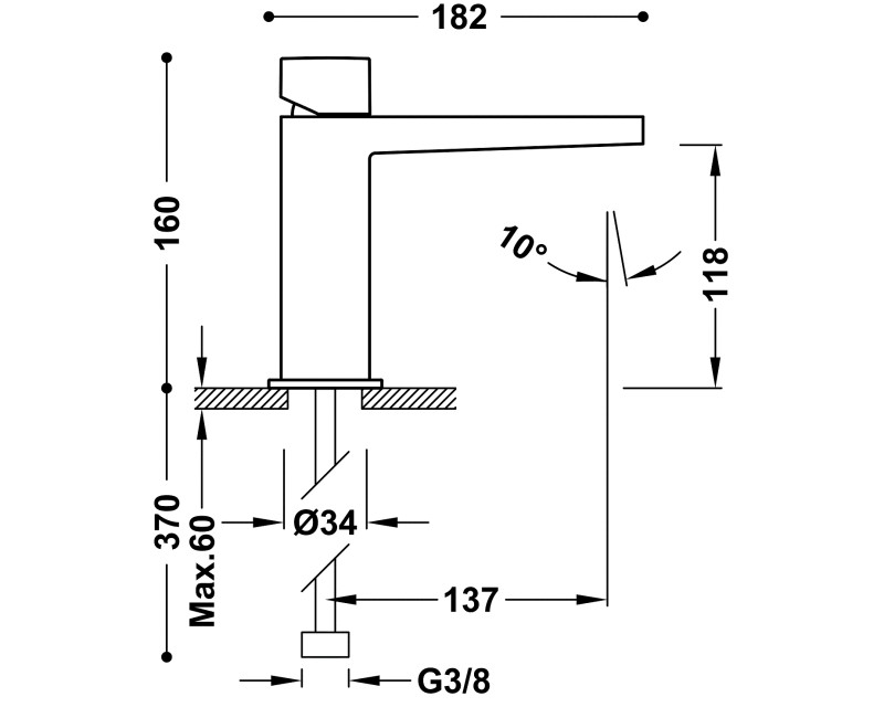 SLIM-TRES Смеситель для умывальника, хром 20210302