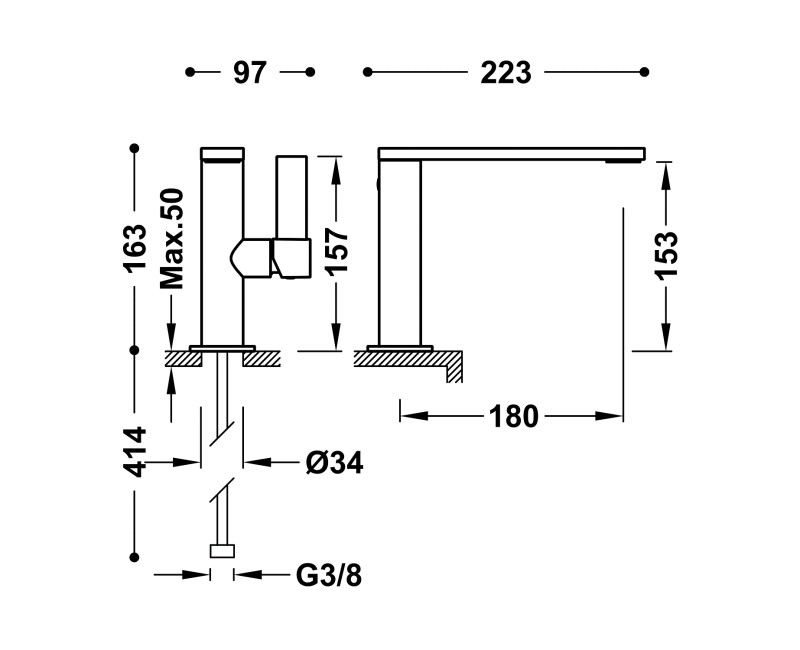 PROJECT-TRES Смеситель для умывальника, 21120501KMB