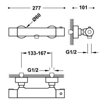 BASE-TRES PLUS Cмеситель для душа, хром 21616401
