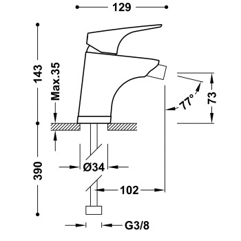 CANIGO-TRES Plus Смеситель для биде, 21812001