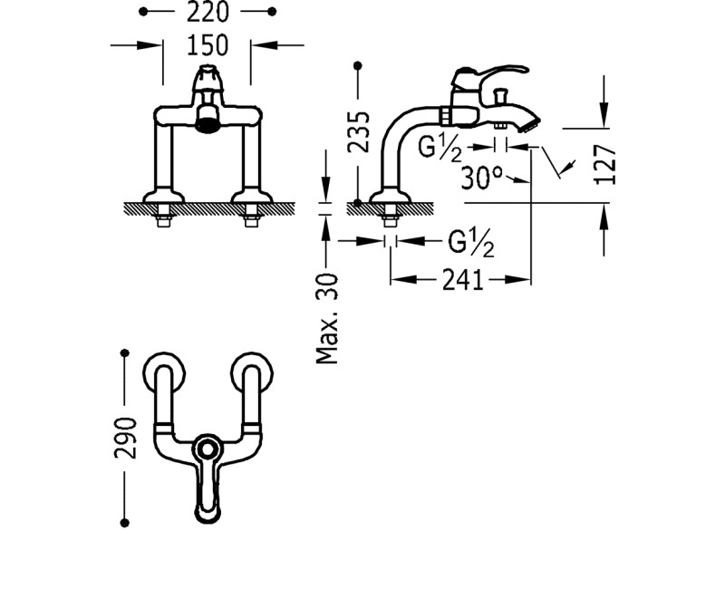 CLASIC-TRES Смеситель для ванны, 24219401