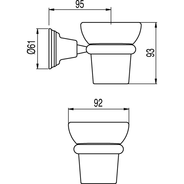 TRES CLASIC Glāze ar turētāju, 12463612 TRES CLASIC Glāze ar turētāju, 12463612
