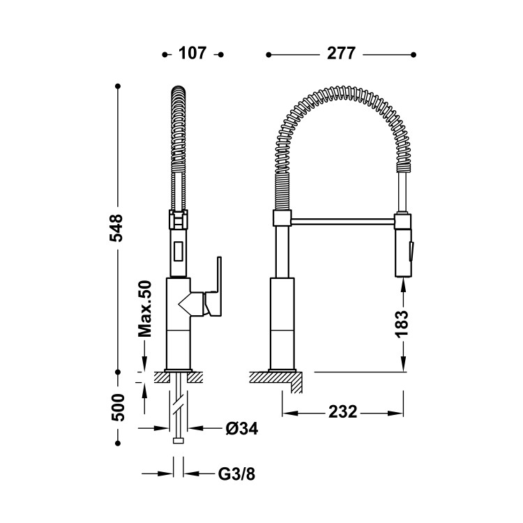 TRES STANDARD Virtuves izlietnes jaucējkrāns, 03048501 TRES STANDARD Virtuves izlietnes jaucējkrāns, 03048501