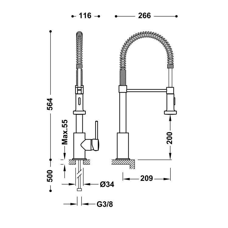 AKC TRES STANDARD Virtuves izlietnes jaucējkrāns, 03049301 AKC TRES STANDARD Virtuves izlietnes jaucējkrāns, 03049301