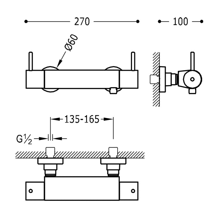 TRES Termostata dušas jaucējkrāns, 09026401 TRES Termostata dušas jaucējkrāns, 09026401