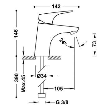 CANIGO-TRES Смеситель для умывальника, 21710301