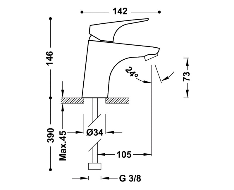 CANIGO-TRES Смеситель для умывальника, 21710301