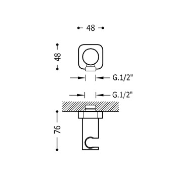 TRES Regulējams dušas klausules turētājs, 06183901AC