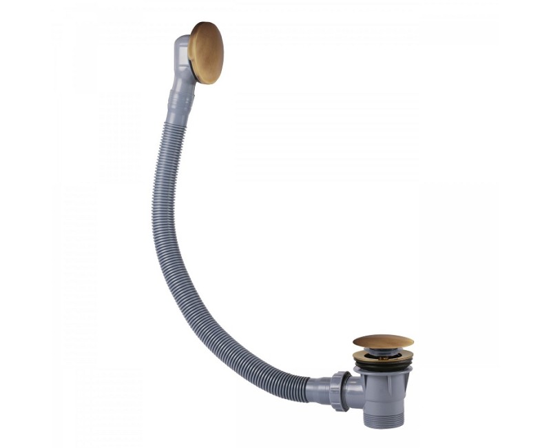 TRES Перелив и слив сифона для вaнны с ClickClack, мат.латунь