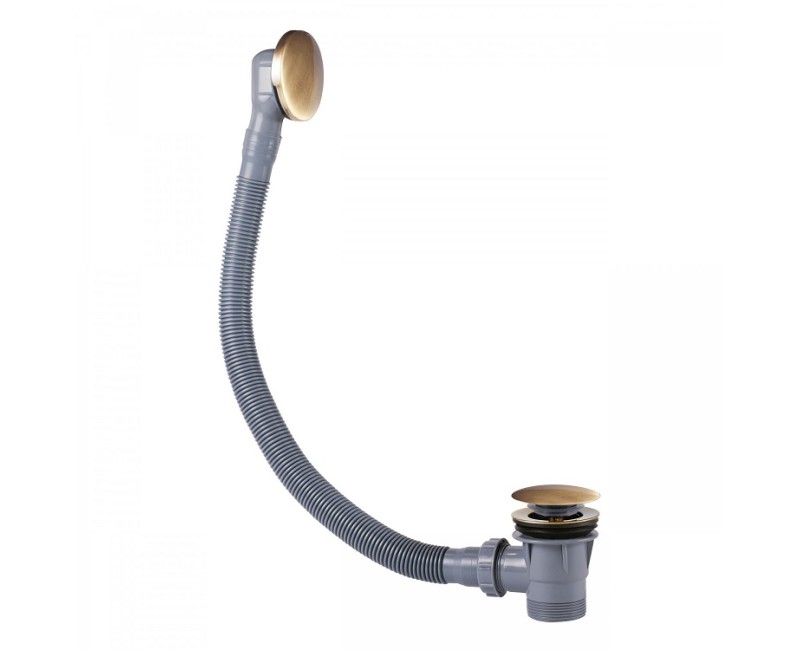 TRES Перелив и слив сифона для вaнны с ClickClack, латунь