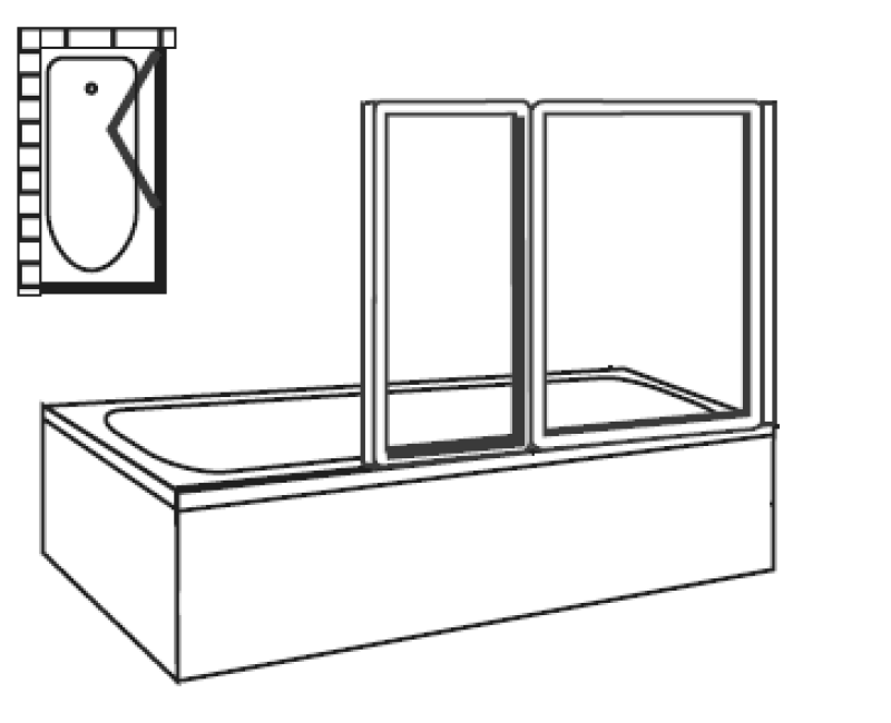 Ravak Divdaļīga vannas sieniņa VS2 105 polistirols