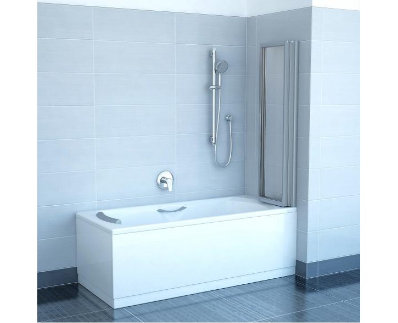 Ravak Trīsdaļīga vannas sieniņa VS3 100 satīns/caurspīdīgs