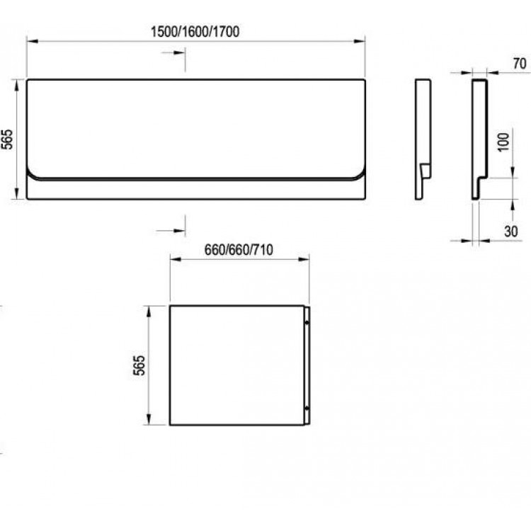 RAVAK CHROME Vanna 150x70 cm, balta RAVAK CHROME Vanna 150x70 cm, balta