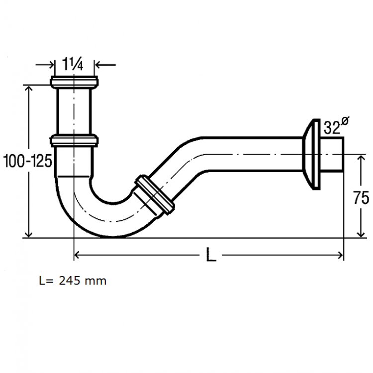VIEGA Bidē sifons 1 1/4x32 103781 VIEGA Bidē sifons 1 1/4x32 103781