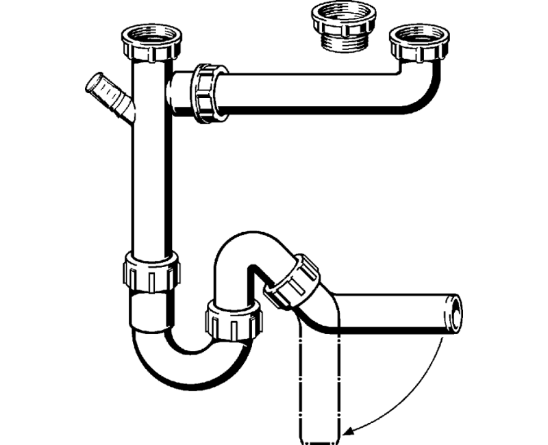VIEGA Трубный сифoн для моек 1 1/2x40 101800