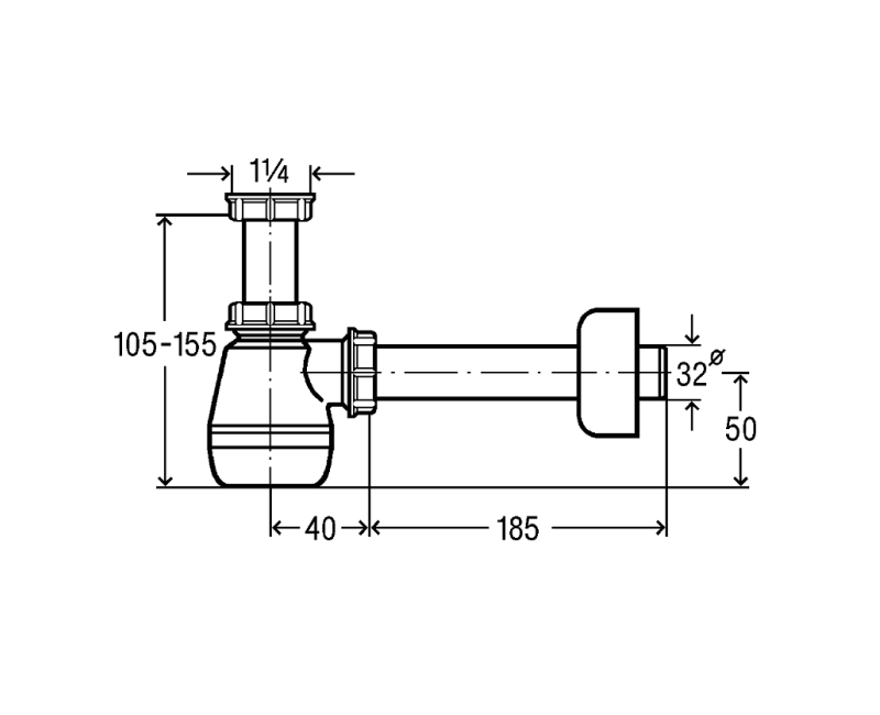 VIEGA Бyтылoчный cифoн для биде 11/4x32, 120337