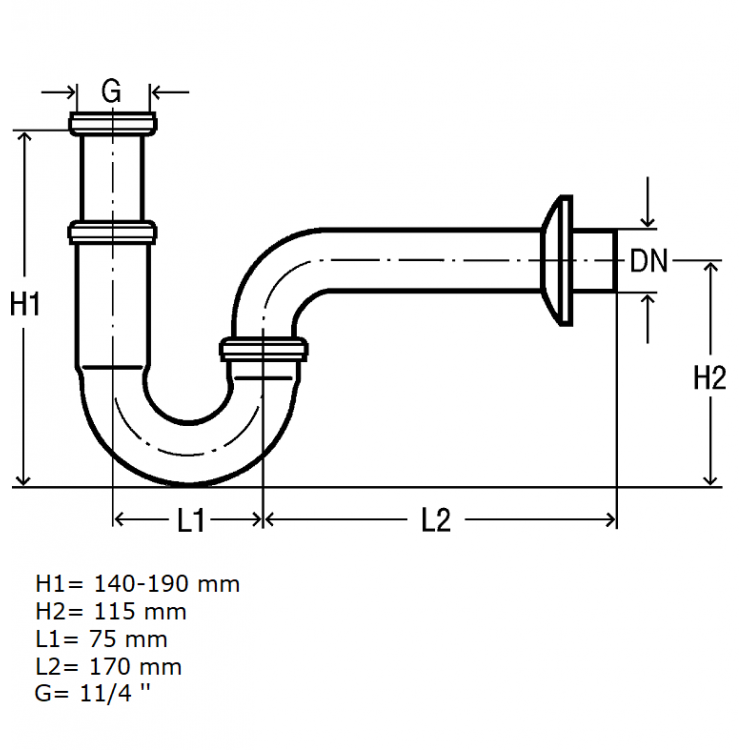 VIEGA Izlietnes sifons 32x1 1/4 305611 VIEGA Izlietnes sifons 32x1 1/4 305611