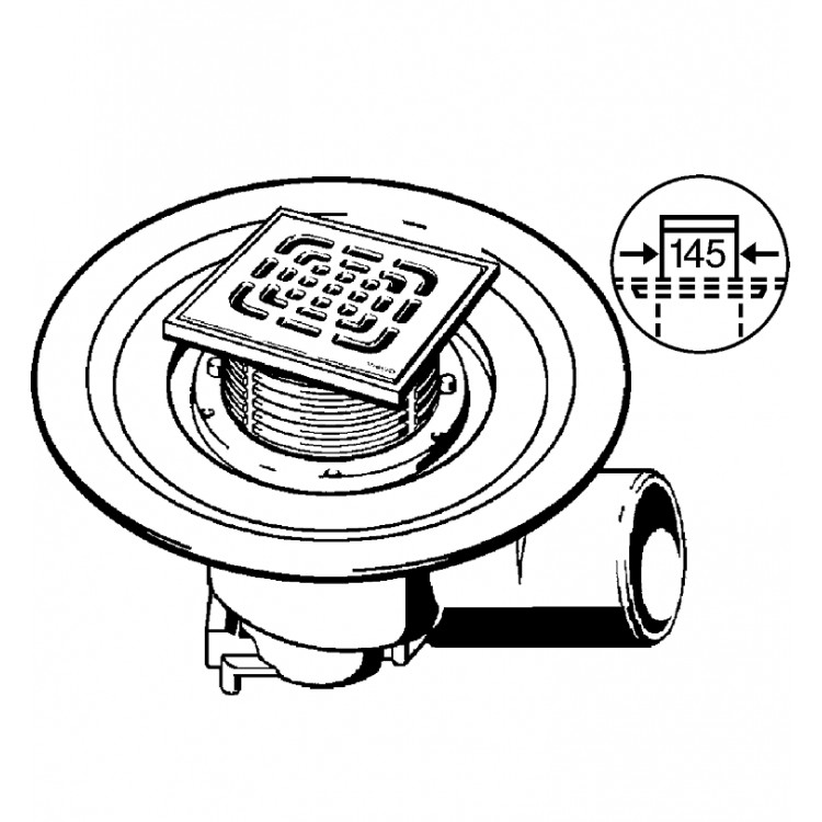 VIEGA Advantix grīdas traps, horizontāls 100, 557171 VIEGA Advantix grīdas traps, horizontāls 100, 557171
