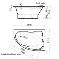 Vispool Угловая ванна ORTE 1690x1120mm, L/R